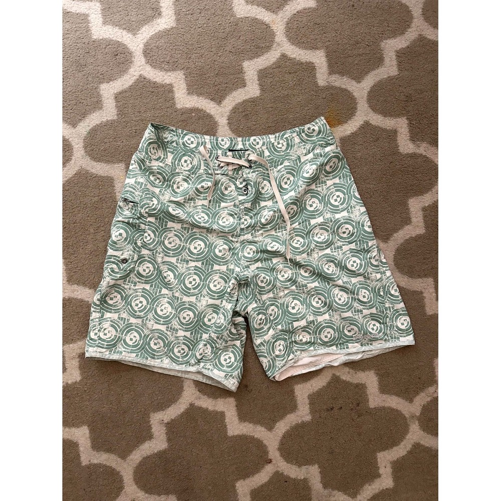 Patagonia M's Paddler Board Shorts Mens 32 White Green Drawstring Surfing Beach